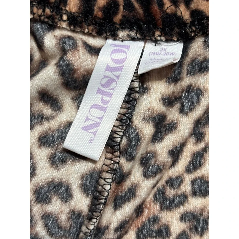 Joyspun Pajama Set Women Size 2X Leopard Print Velvet 2-Piece Sleepwear